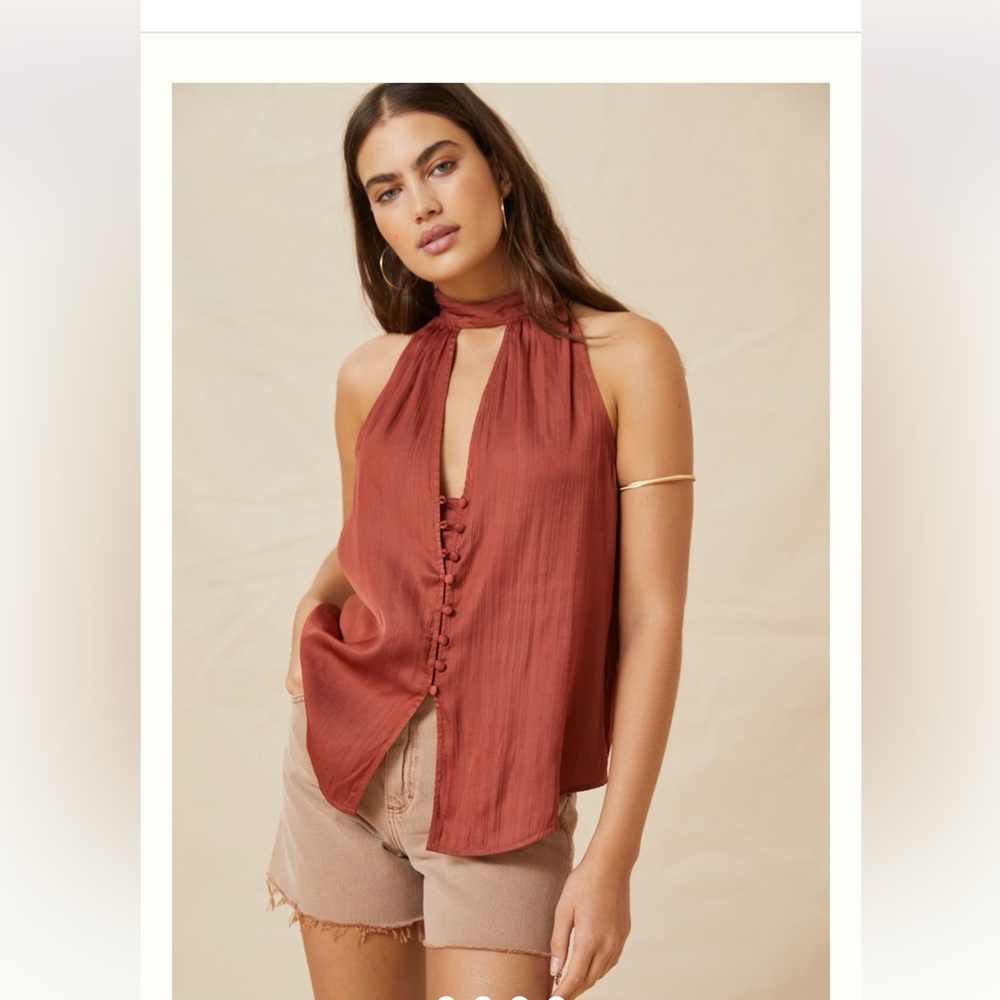 Anthropologie Cutout Halter Top